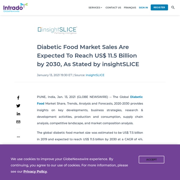 Diabetic Food Market Sales Are Expected To Reach US$ 11.5 Billion by 2030, As Stated by insightSLICE