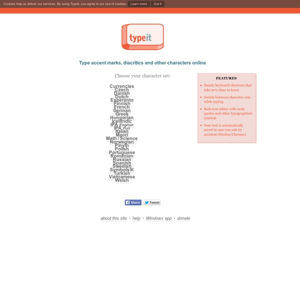 TypeIt - Type accent marks, diacritics and foreign letters online
