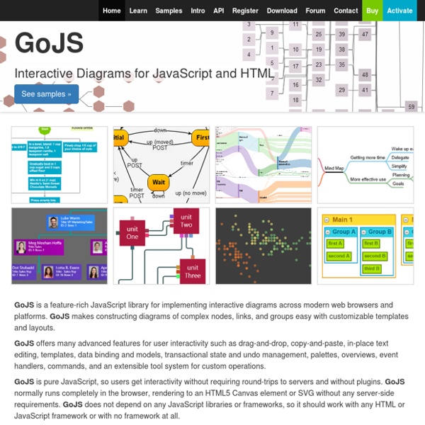 Diagramming Components for HTML5/Canvas, by Northwoods Software®