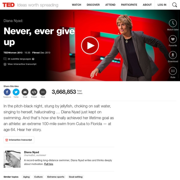 Never, ever give up [ TED Talk : Diana Nyad ]