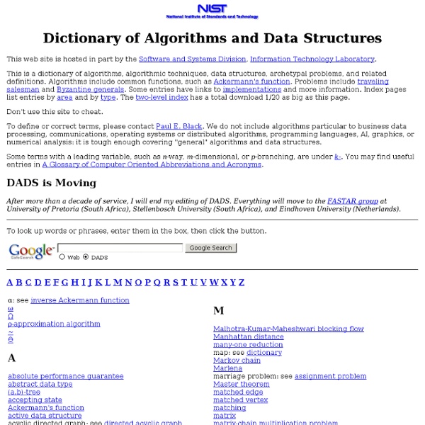 Dictionary of Algorithms and Data Structures