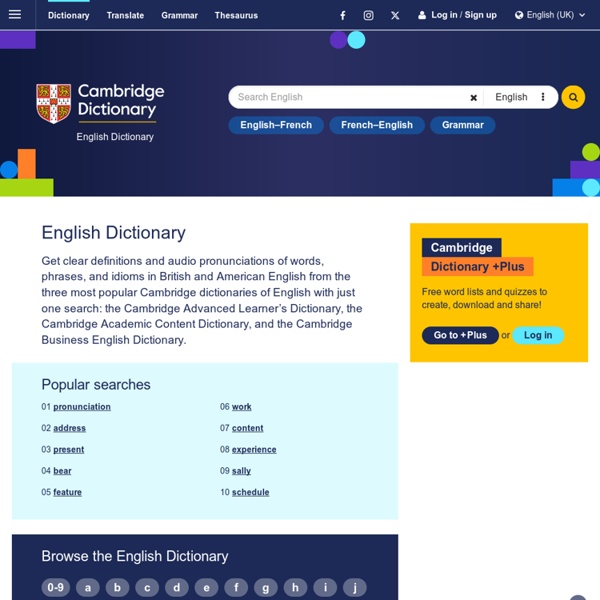 Home page for British English Dictionary and Thesaurus