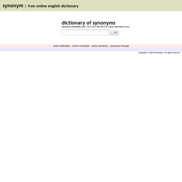 Free online dictionary of english synonyms