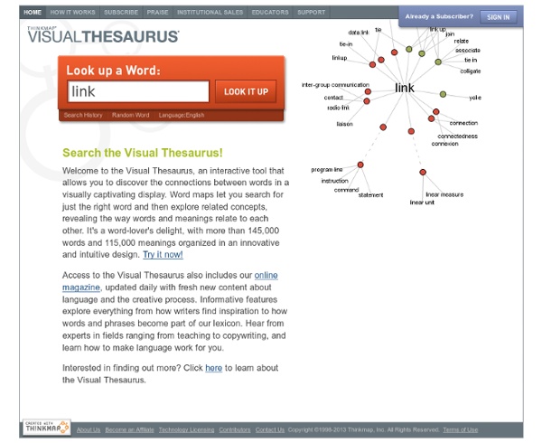 Visual Thesaurus - An online thesaurus and dictionary o