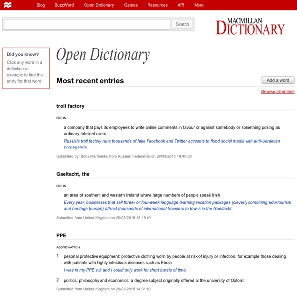 Open Dictionary from Macmillan Dictionary: Free English Dictiona