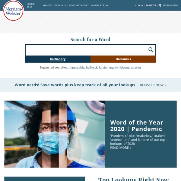 Dictionary and Thesaurus - Merriam-Webster Online