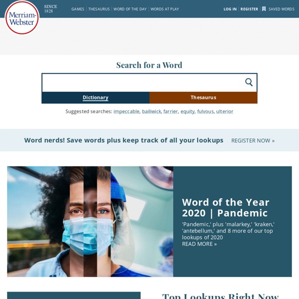 Dictionary and Thesaurus MerriamWebster Online Pearltrees