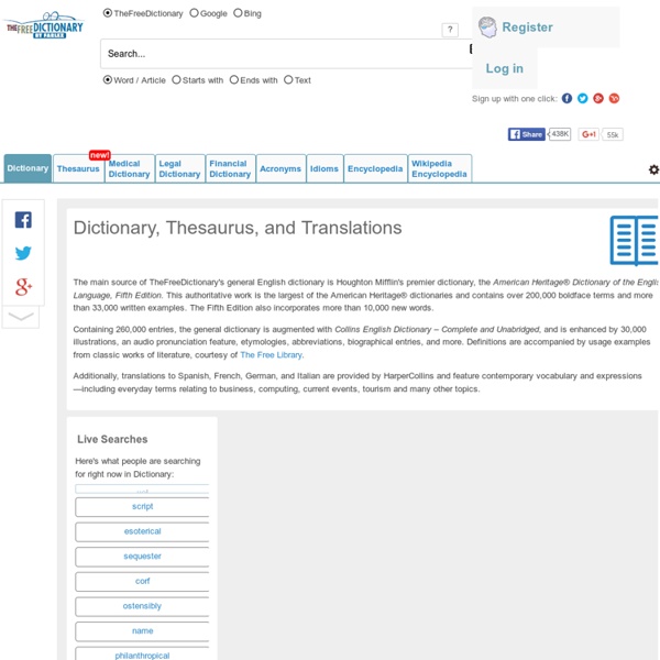 Dictionary, Thesaurus, and Translations