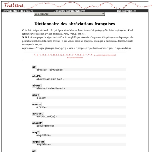 Abréviations françaises