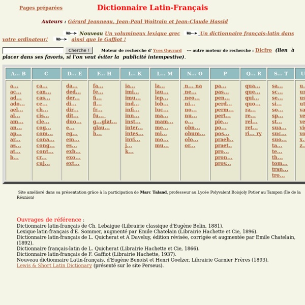 Dictionnaire latin-français (plus de 58.000 entrées) - Gérard Jeanneau - Jean-Claude Hassid - Marc Taland - Jean-Paul Woitrain