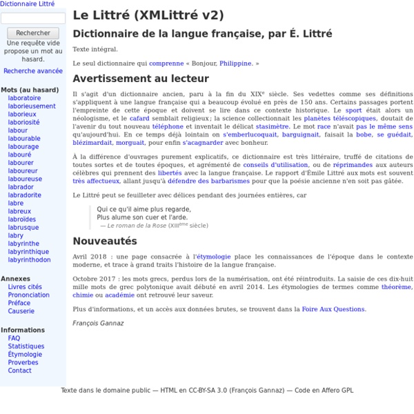Le Littré : Dictionnaire de la langue française
