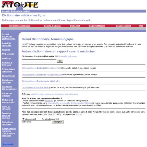 Dictionnaire Medical en ligne