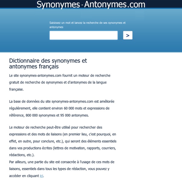 Dictionnaire des synonymes et antonymes