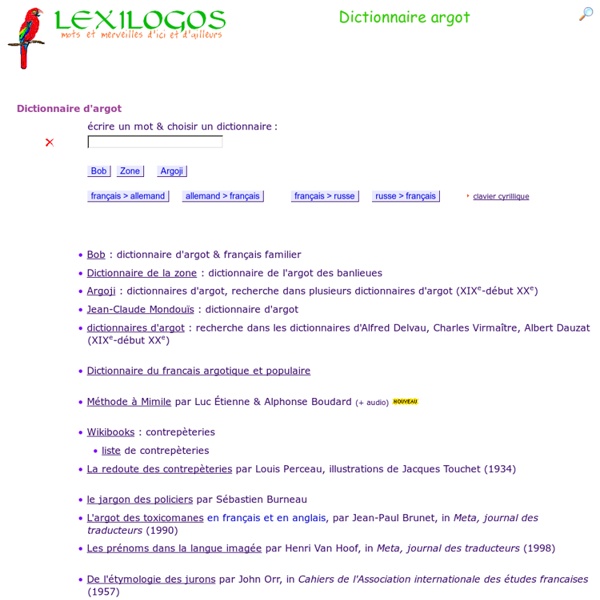 LexiLogos.com Dictionnaire d'argot multilingue