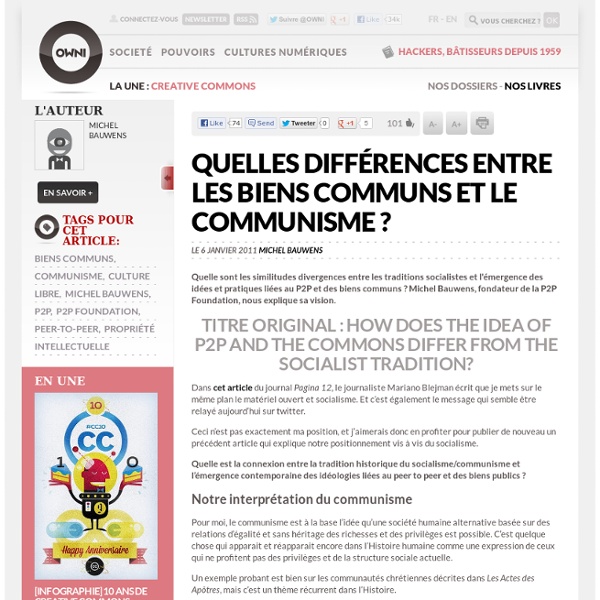 Quelles différences entre les biens communs et le communisme ? » Article » OWNI, Digital Journalism