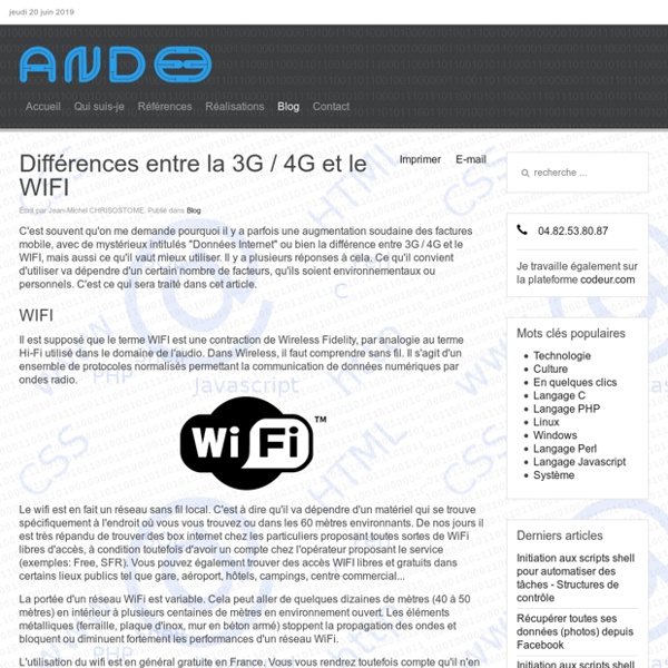 Différences entre la 3G / 4G et le WIFI
