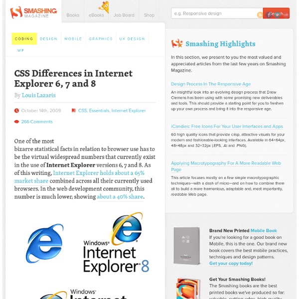 CSS Differences in Internet Explorer 6, 7 and 8 Smashing Magazine