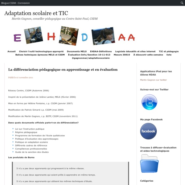 La différenciation pédagogique en apprentissage et en évaluation