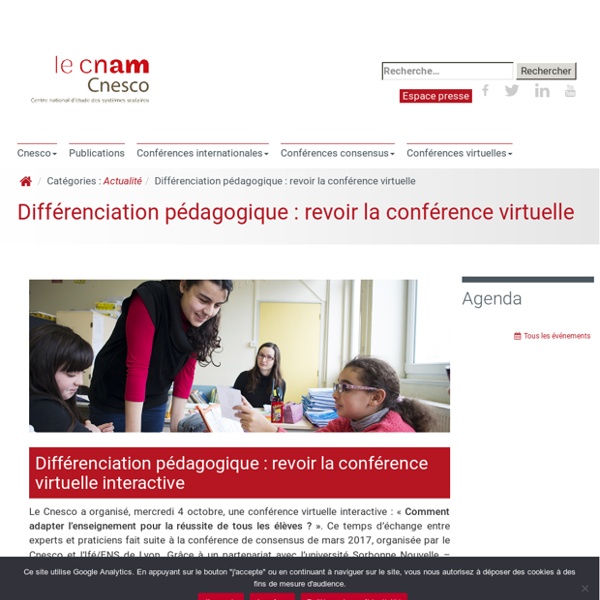Différenciation pédagogique : revoir la conférence virtuelle