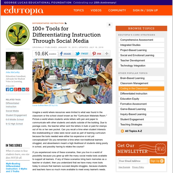 50+ Tools for Differentiating Instruction Through Social Media