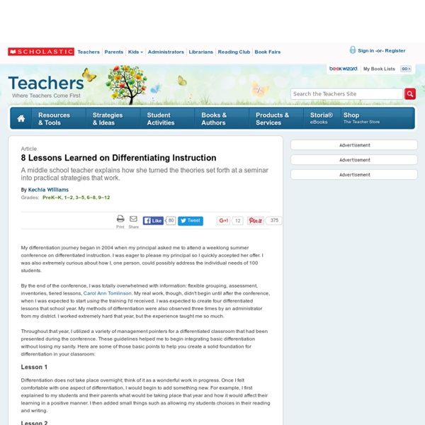 8 Lessons Learned on Differentiating Instruction