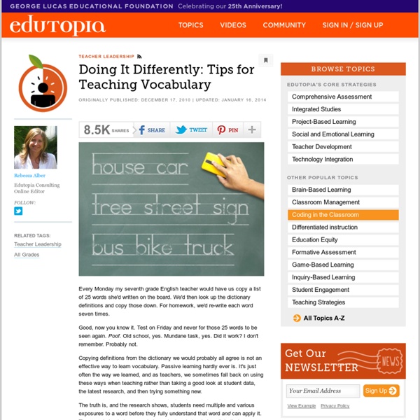 Doing It Differently: Tips for Teaching Vocabulary
