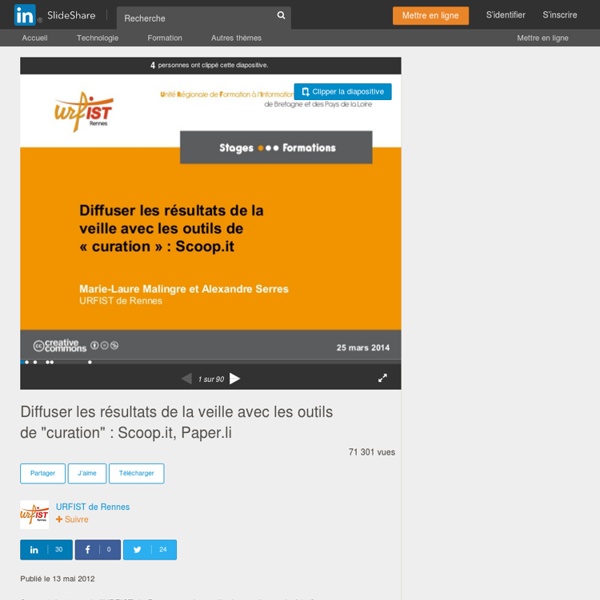 Diffuser les résultats de la veille avec les outils de curation