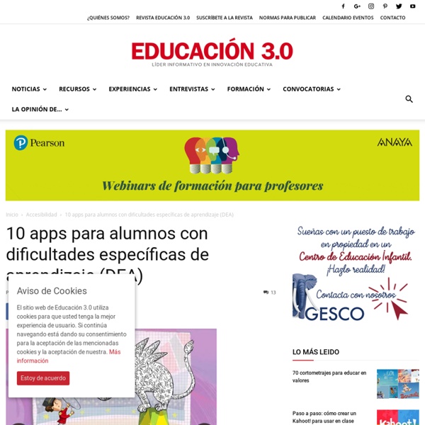 10 apps para alumnos con dificultades específicas de aprendizaje (DEA)