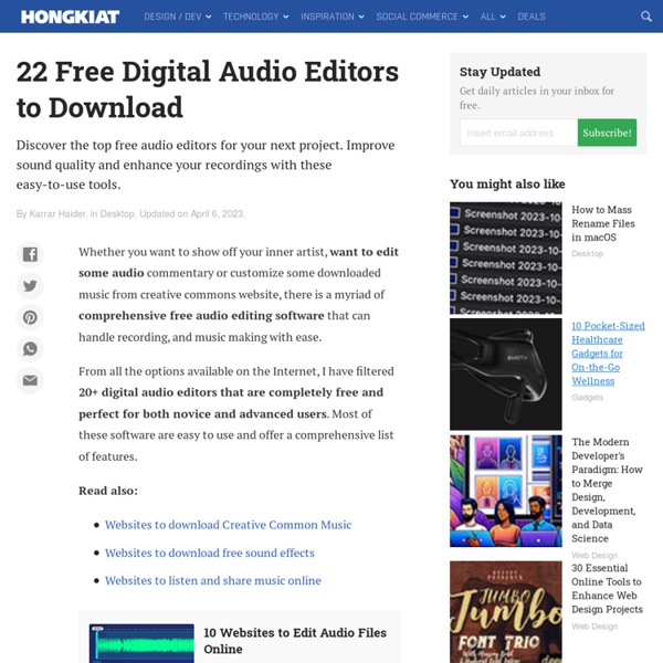 25 Free Digital Audio Editors You Should Know