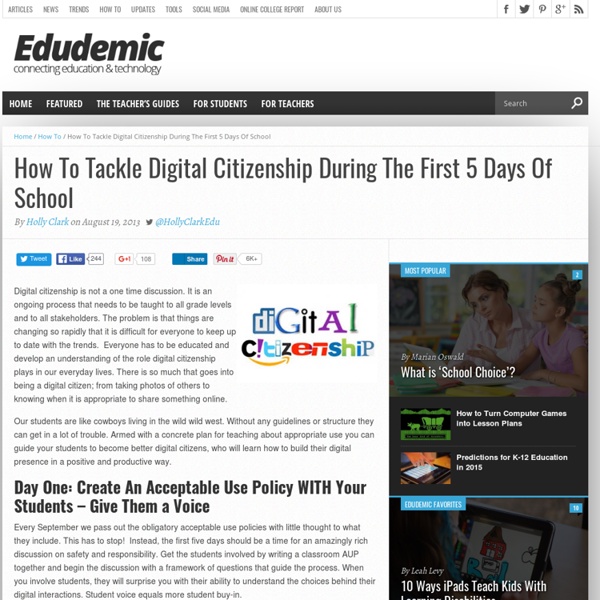 How To Tackle Digital Citizenship During The First 5 Days Of School