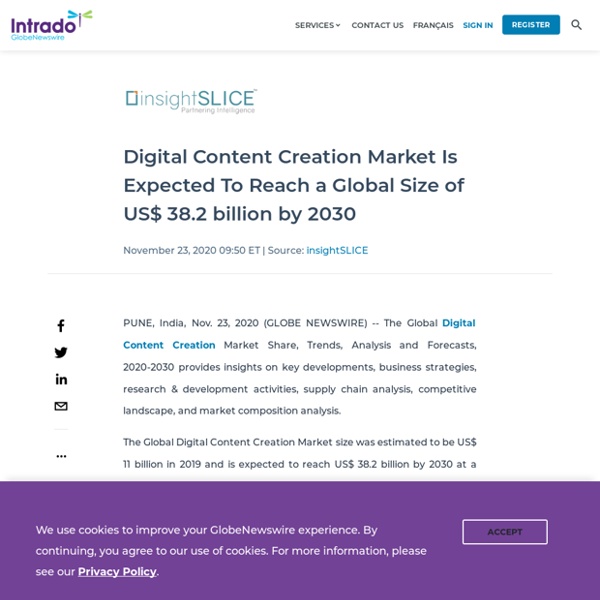 Digital Content Creation Market Is Expected To Reach a Global Size of US$ 38.2 billion by 2030