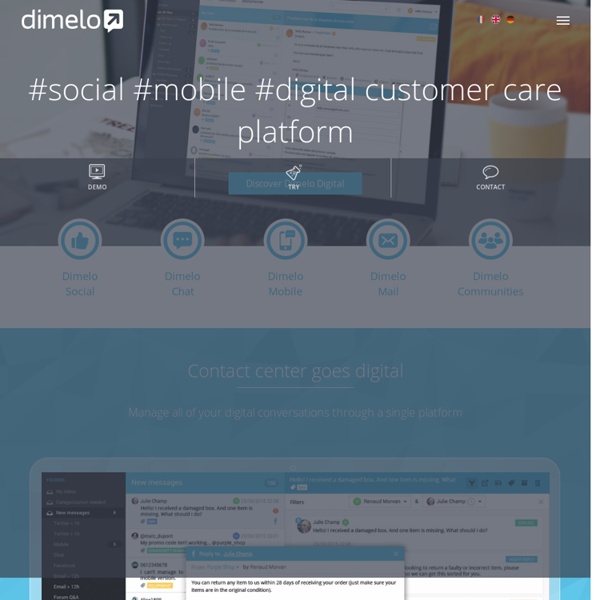 Dimelo - Drive profitable conversations with our SocialCRM Suite
