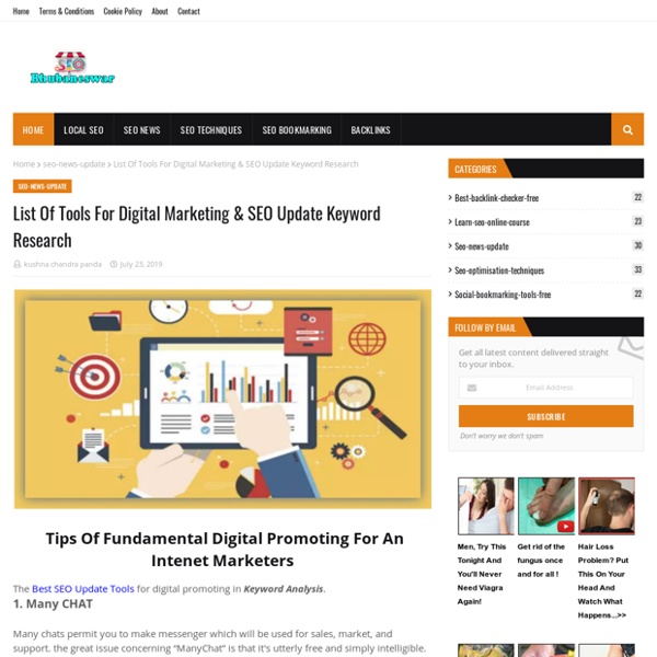 List Of Tools For Digital Marketing & SEO Update Keyword Research