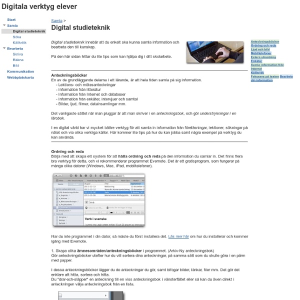 Digital studieteknik - Digitala verktyg elever