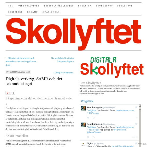 Digitala verktyg, SAMR och det saknade steget