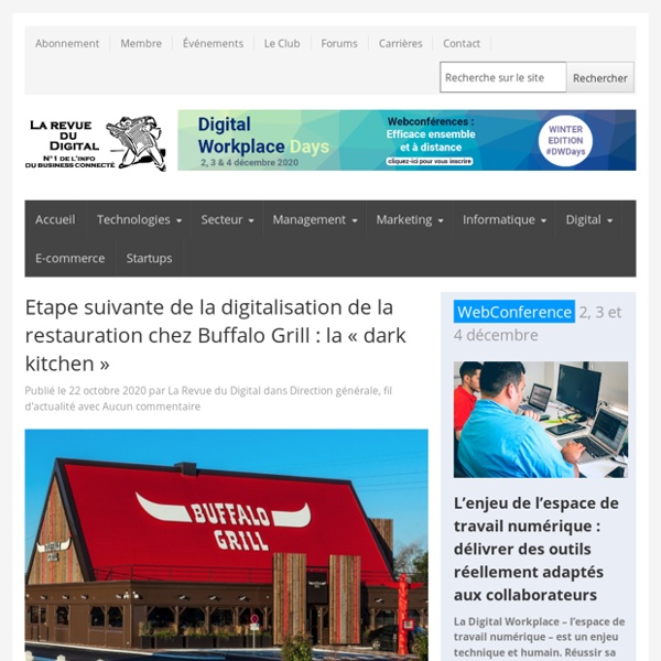 Etape suivante de la digitalisation de la restauration chez Buffalo Grill : la « dark kitchen »