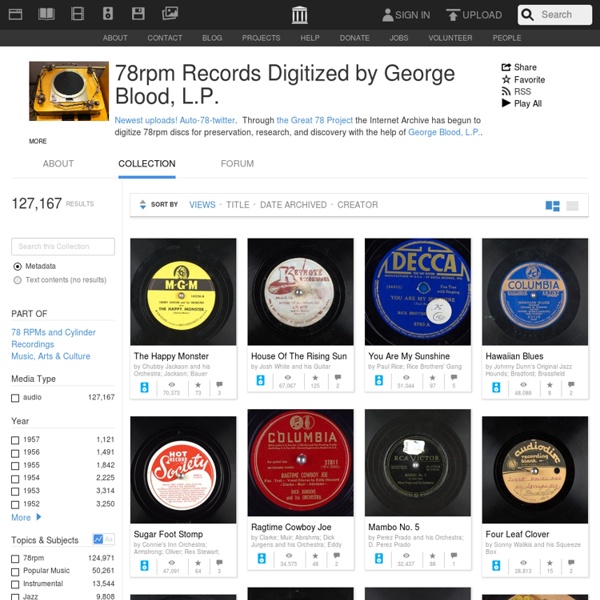 78rpm Records Digitized by George Blood, L.P. : Free Audio : Download & Streaming : Internet Archive