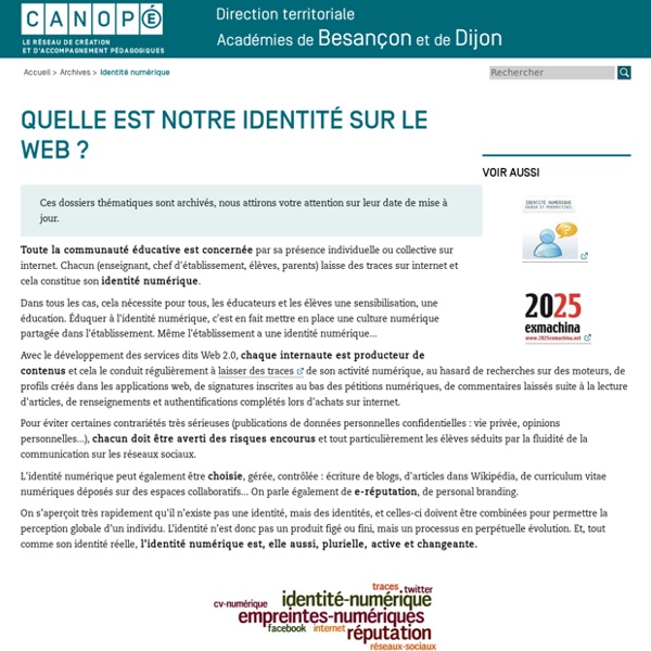 CRDP de l'académie de Besançon : Identité numérique