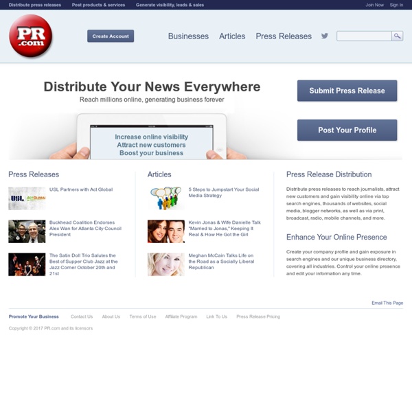 PR.com: Directory of Businesses Jobs Press Releases Products Services Articles - Find Companies