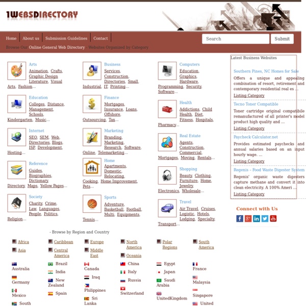 Web Directory: Online General and Regional Web Directory