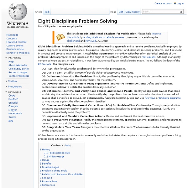 Eight Disciplines Problem Solving