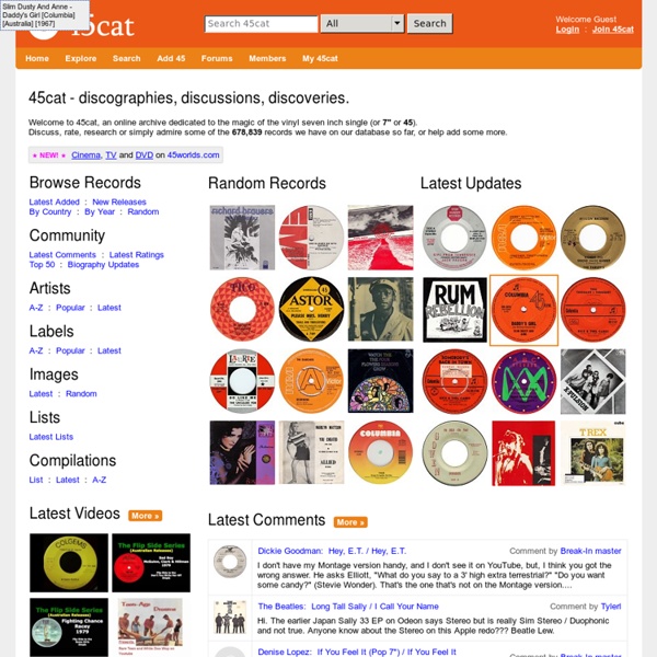 45cat - Vinyl Database - Records - Music Reviews - Discographies, Discussions, Discoveries