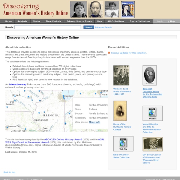 Discovering American Women's History Online