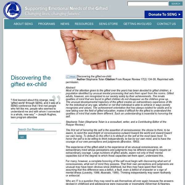 Discovering the gifted ex-child