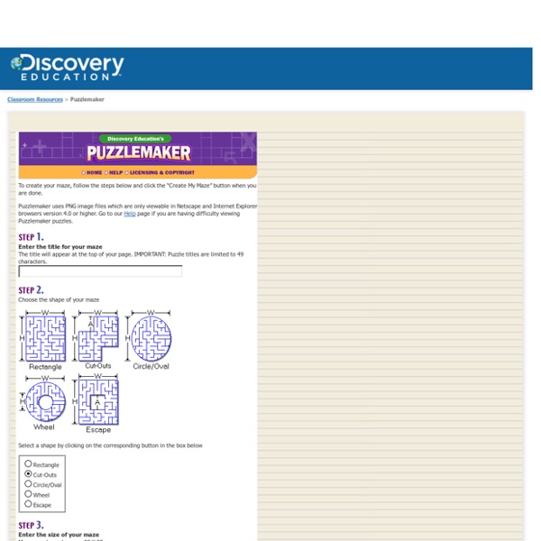 Welcome to Discovery Education's Puzzlemaker