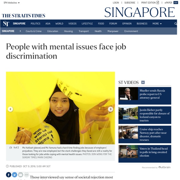 People with mental issues face job discrimination, Singapore News