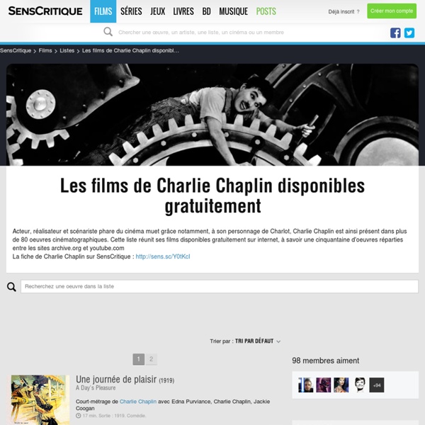 Les films de Charlie Chaplin disponibles gratuitement - Liste de 52 films