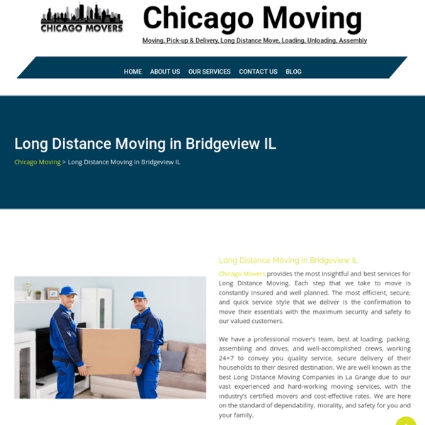 Long Distance Moving in Bridgeview IL