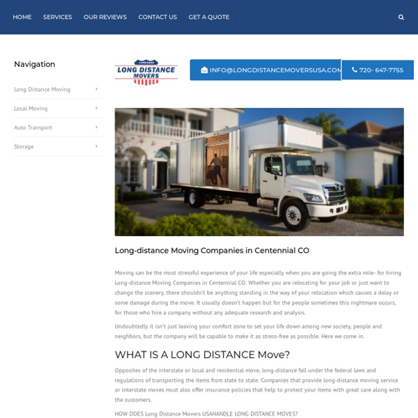 Long-distance Moving Companies in Centennial CO
