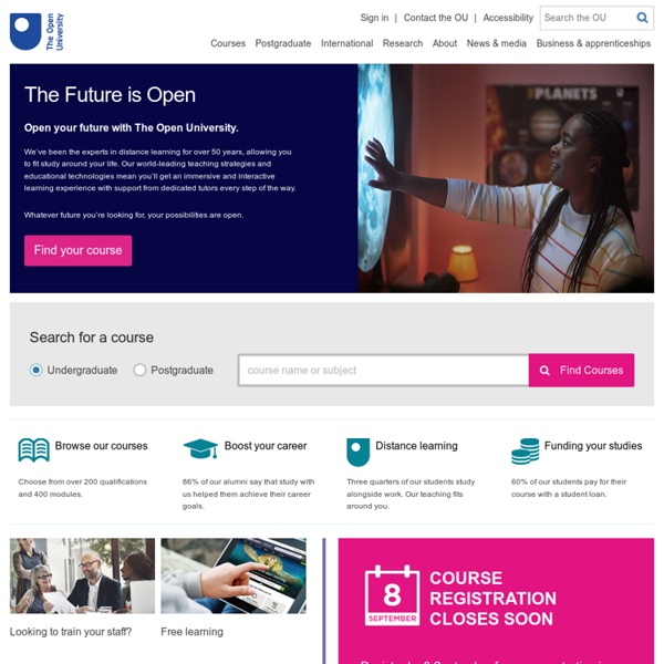 Distance Learning Courses and Adult Education - The Open University